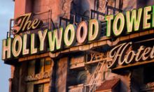 The Hollywood Tower Hotel sign outside the Tower of Terror ride at Disney’s Hollywood Studios.
